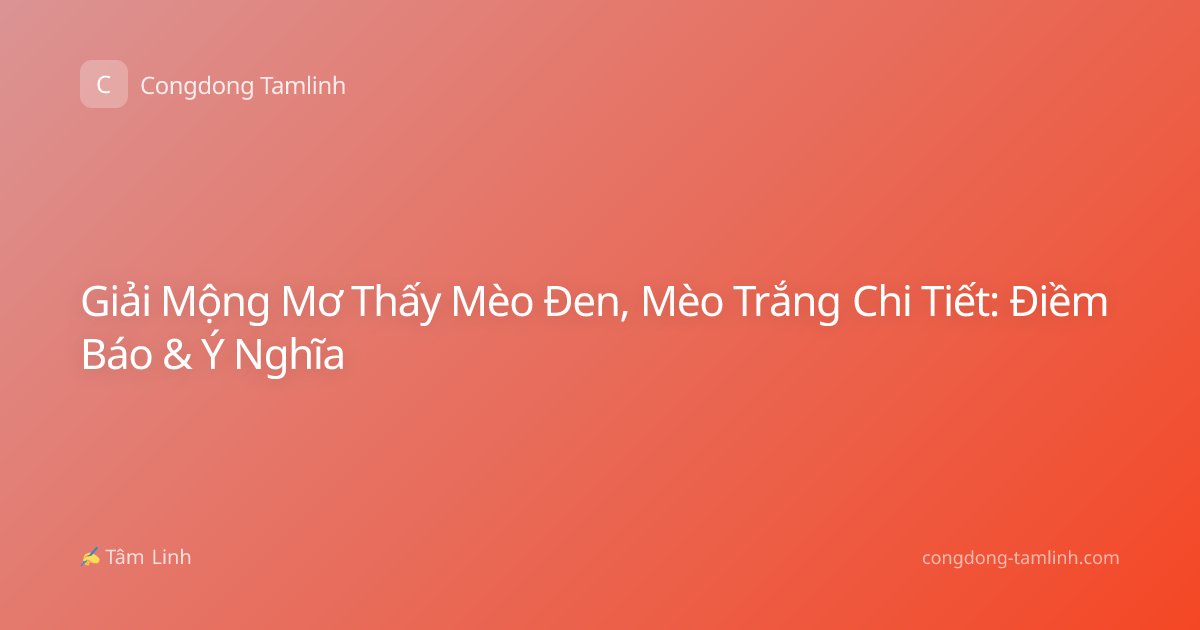 Giải Mộng Mơ Thấy Mèo Đen, Mèo Trắng Chi Tiết: Điềm Báo & Ý Nghĩa